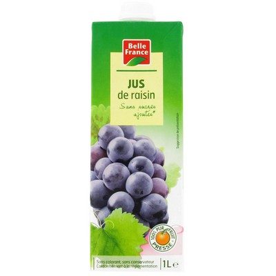 Pur Jus de raisin s.s ajoutés 1l