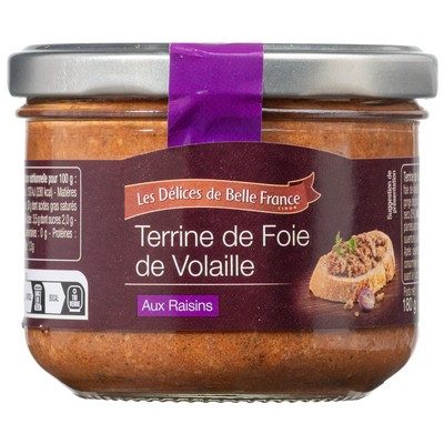 Terrine de foie de volaille raisins 180g